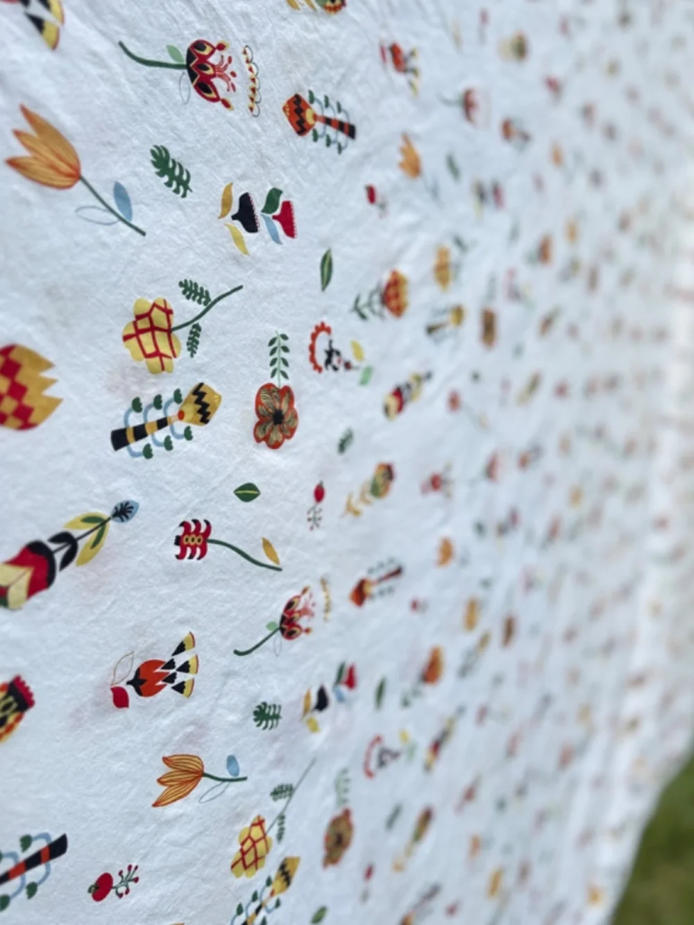 Ikea Rosenfibbla Duvet Cover Full Double Bed Nordic Folk Art Flowers Cotton